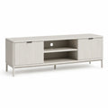 Mobile TV 140 x 40 x 60 cm in MDF bianco rettangolare con 2 ante e 2 ripiani