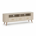 Mobile TV con 3 cassetti e 2 vani aperti in MDF rettangolare beige 180 x 40 x 60 cm