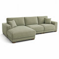 Divano angolare con chaise longue sinistra 280 x 165 x 86 cm in poliestere verde salvia