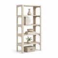 Libreria a 4 ripiani in MDF rettangolare color crema 70 x 30 x 180 cm
