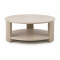 Tavolino da caffe rotondo con ripiano in MDF beige 80 x 80 x 45 cm