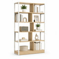 Libreria a giorno 80 x 30 x 180 cm in truciolare melaminico e acciaio bianco rovere
