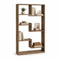Libreria a pavimento 6 ripiani in truciolare rettangolare noce 80 x 30 x 180 cm